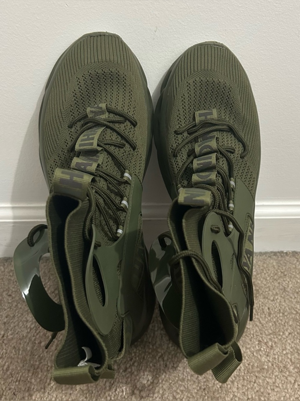 Nihaoya Men's Athletic Shoes Sneakers Size 44 Army Green Fashion Walking Running